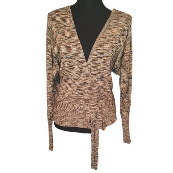 Sweaters - White House Black Market Beige Black Gray V Neck Sweater Small